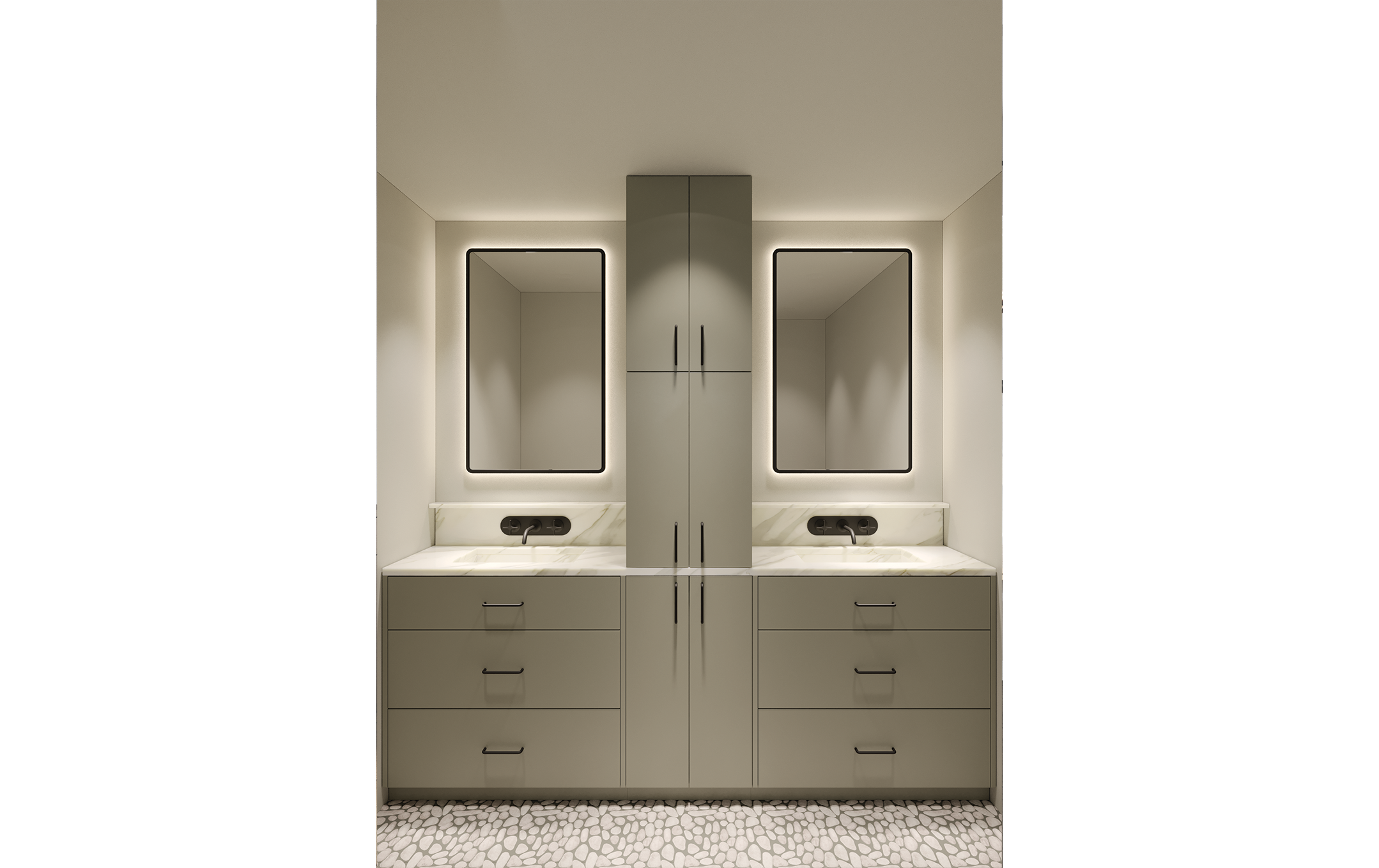 bathroom-pebble-tile-modern-sleek